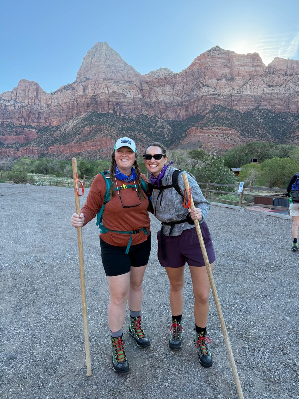 Amelia and Grace hiking together